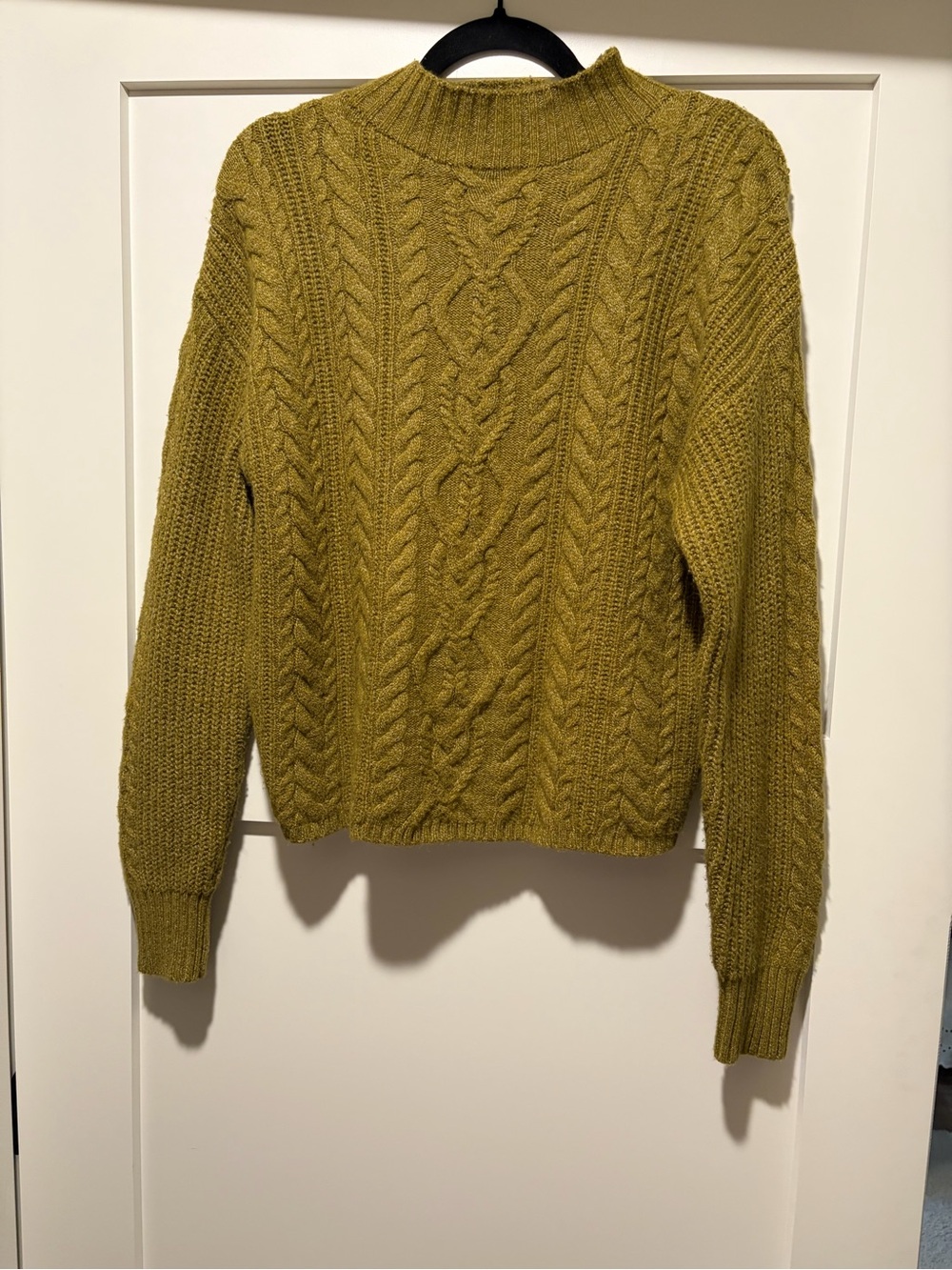Old Navy Olive Cable Knit Mock Turtleneck Sweater